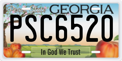 GA license plate PSC6520