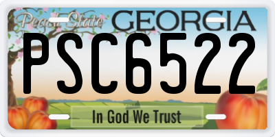 GA license plate PSC6522