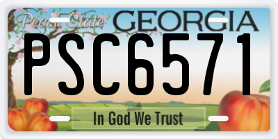 GA license plate PSC6571