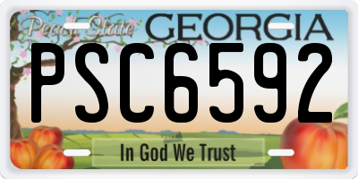 GA license plate PSC6592