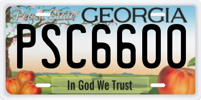 GA license plate PSC6600