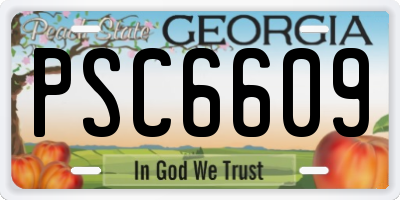 GA license plate PSC6609