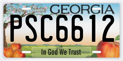 GA license plate PSC6612