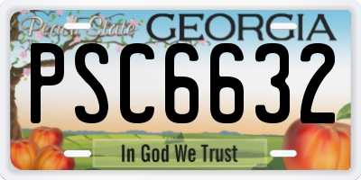 GA license plate PSC6632