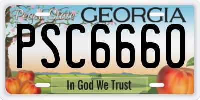 GA license plate PSC6660