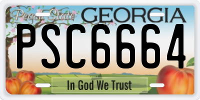 GA license plate PSC6664