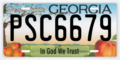 GA license plate PSC6679