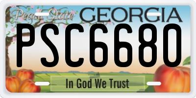 GA license plate PSC6680