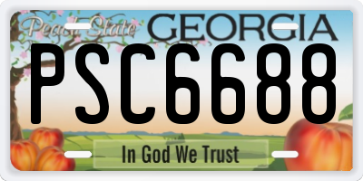 GA license plate PSC6688