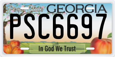 GA license plate PSC6697