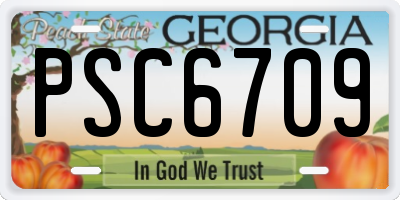 GA license plate PSC6709