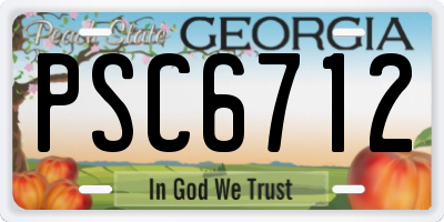 GA license plate PSC6712