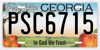 GA license plate PSC6715