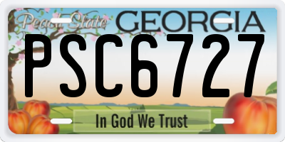 GA license plate PSC6727