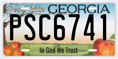 GA license plate PSC6741
