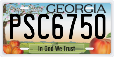 GA license plate PSC6750
