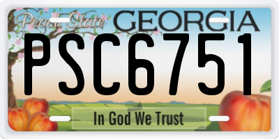 GA license plate PSC6751