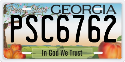 GA license plate PSC6762