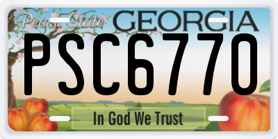 GA license plate PSC6770