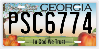 GA license plate PSC6774