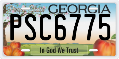 GA license plate PSC6775