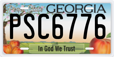 GA license plate PSC6776