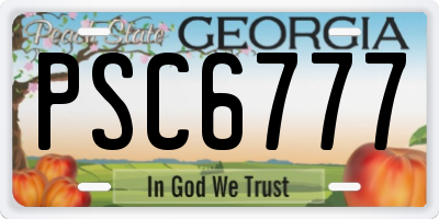 GA license plate PSC6777