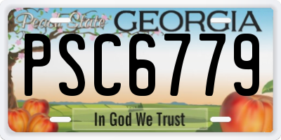 GA license plate PSC6779