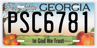 GA license plate PSC6781