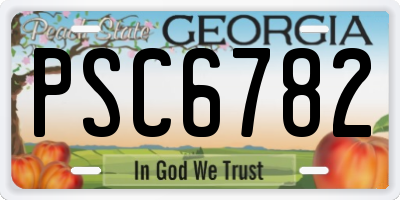 GA license plate PSC6782