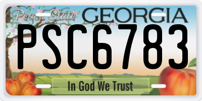 GA license plate PSC6783