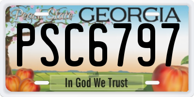 GA license plate PSC6797