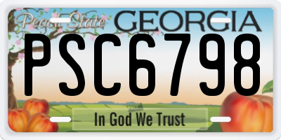 GA license plate PSC6798