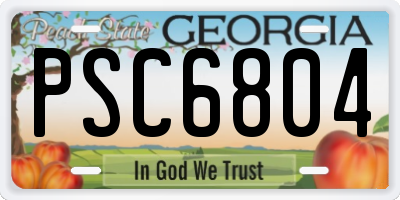 GA license plate PSC6804