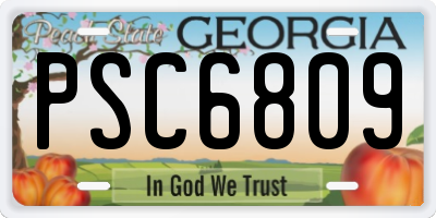 GA license plate PSC6809
