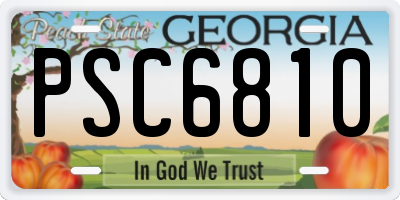 GA license plate PSC6810