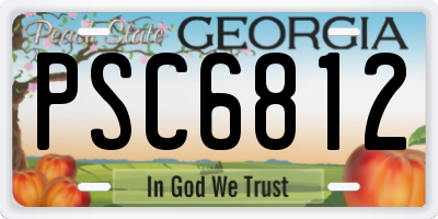GA license plate PSC6812