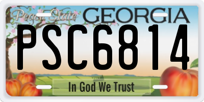 GA license plate PSC6814