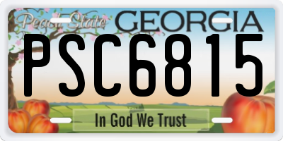 GA license plate PSC6815