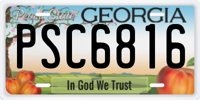 GA license plate PSC6816