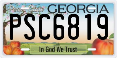 GA license plate PSC6819