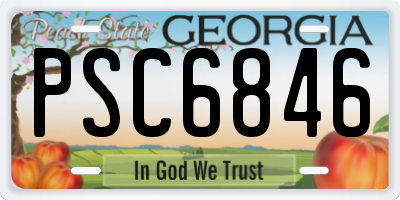 GA license plate PSC6846