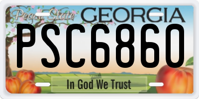 GA license plate PSC6860