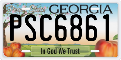 GA license plate PSC6861
