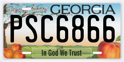 GA license plate PSC6866