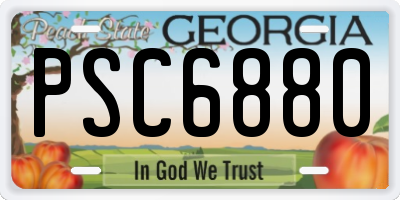 GA license plate PSC6880