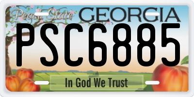 GA license plate PSC6885
