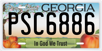 GA license plate PSC6886
