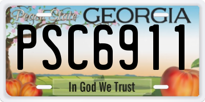 GA license plate PSC6911