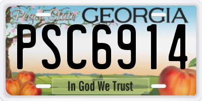 GA license plate PSC6914